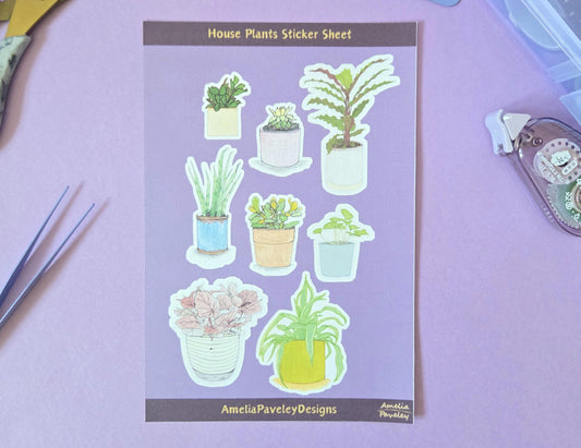 Simplistic House Plants Sticker Sheet