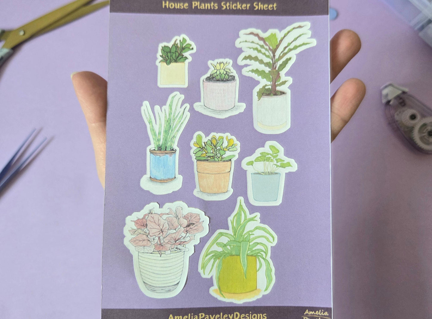 Simplistic House Plants Sticker Sheet