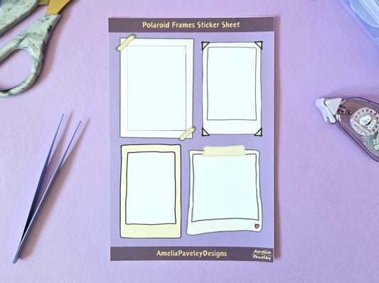 Polaroid Frames Junk Journal Sticker Sheet