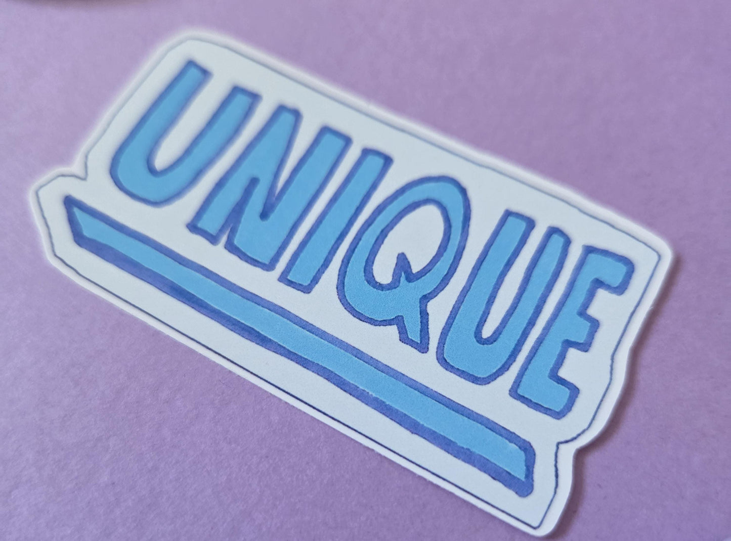 Unique Die Cut Sticker – Self Expression Vinyl Sticker, Blue Aesthetic Word Decal, Laptop & Journal Sticker, Positive Affirmation Gift