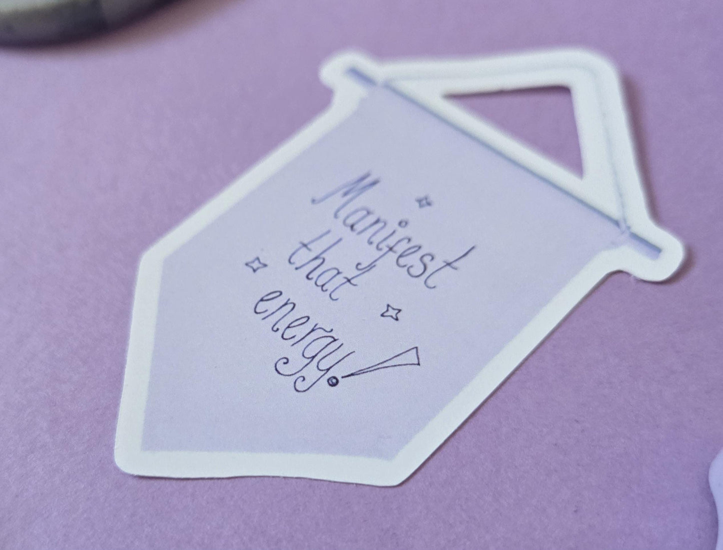 Manifest That Energy Sticker – Motivational Die Cut Vinyl Sticker for Journals, Vision Boards, Laptops, Law of Attraction Gift, Witchy Vibes