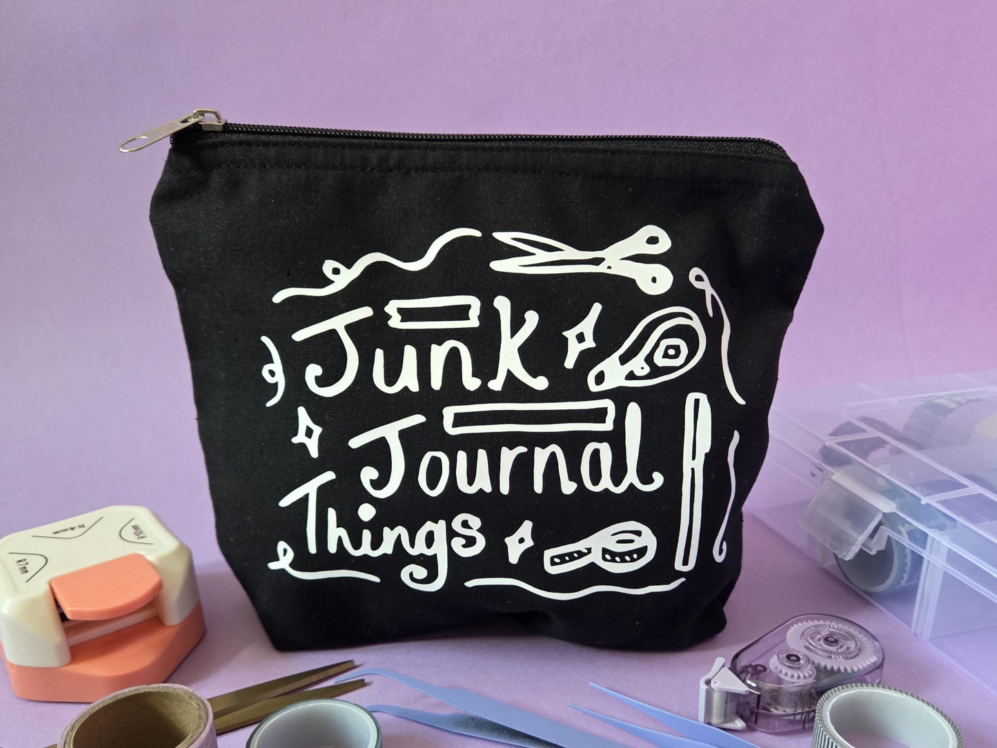 Junk Journal Supplies Pencil Case Pouch - Cotton Storage Pouch, Journal Writing Bag, Journal storage