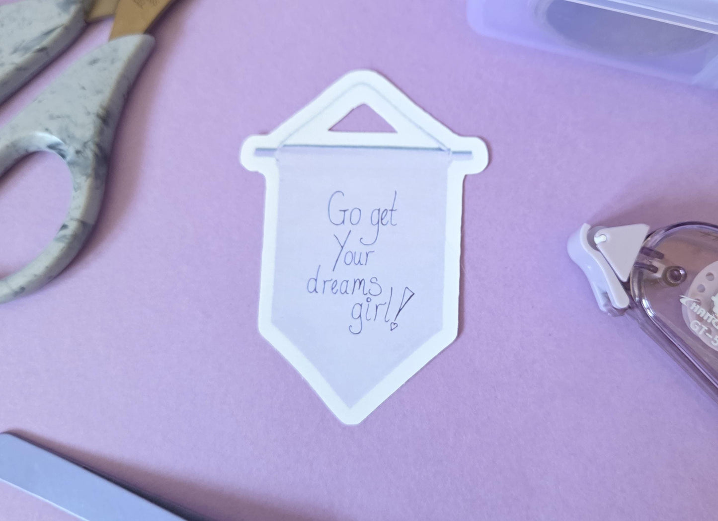 Go Get Your Dreams Girl Sticker – Motivational Die Cut Vinyl Sticker, Feminist Quote Sticker, Girl Boss Gift, Laptop & Journal Decor