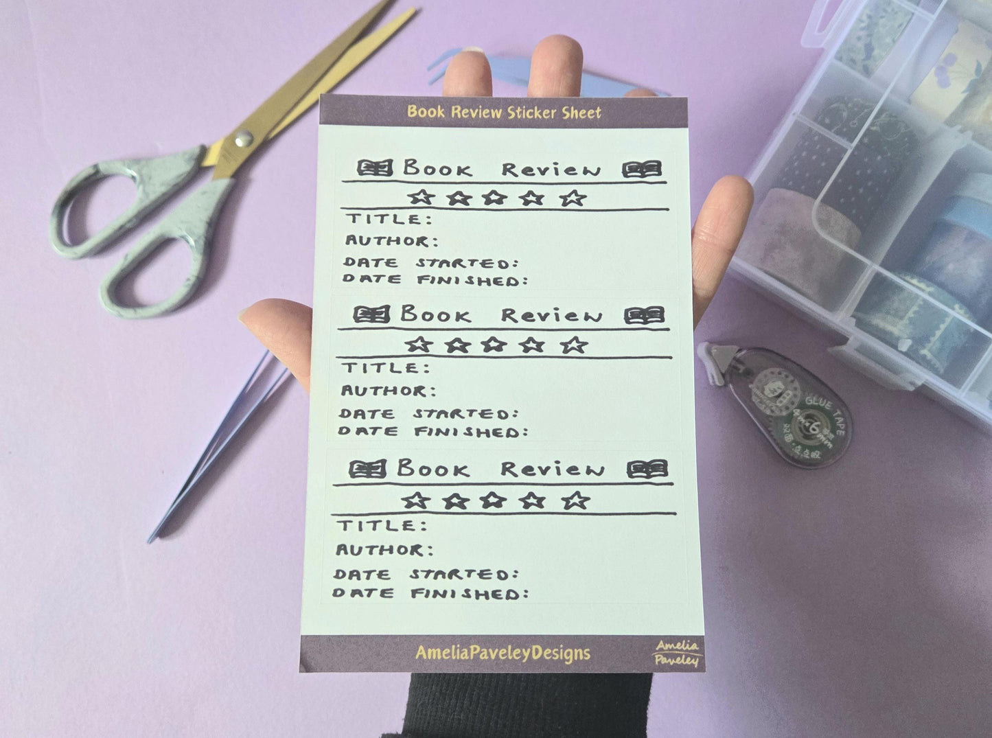 Book Review Sticker Sheet | Reading Tracker Stickers | Planner Stickers for Book Lovers | Journal Stickers | Book Rating Stickers