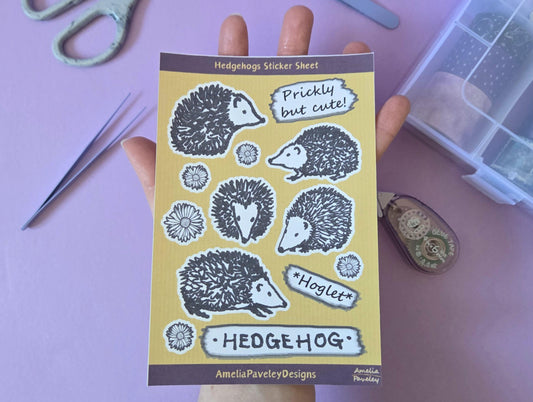 Cute Woodland Hedgehog Sticker Sheet