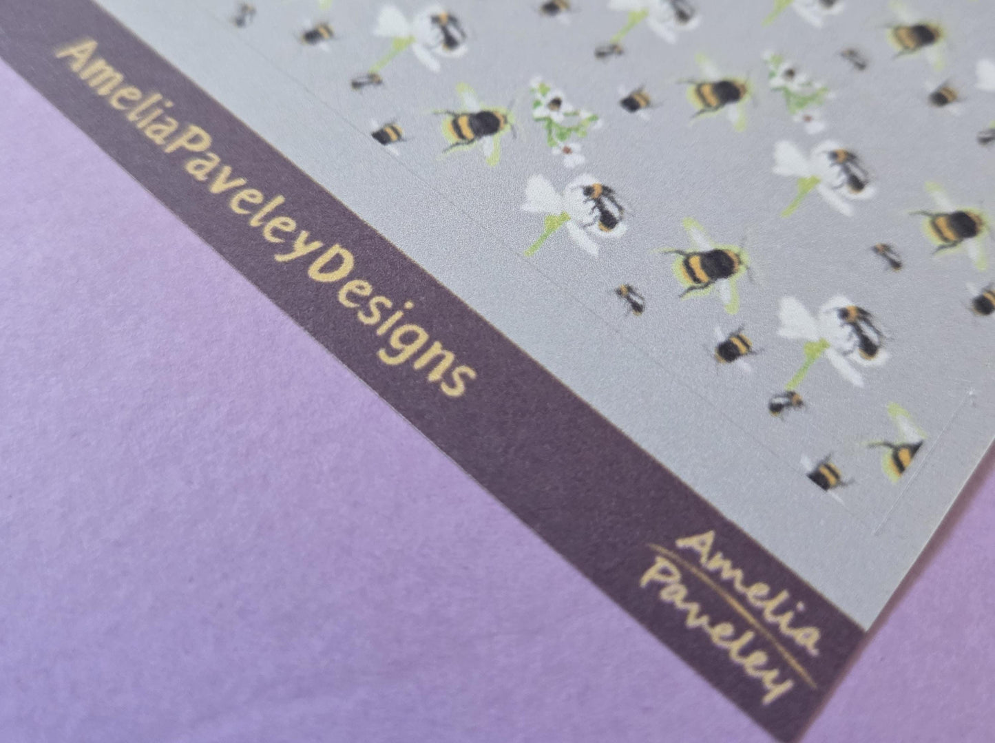 Bee & Floral Washi Tape Sticker Strips: Junk Journal Planner