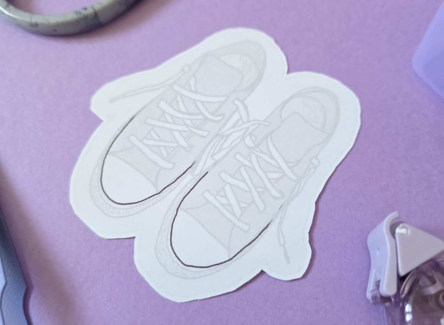 Sneaker Sticker – Aesthetic Die Cut Converse Style Shoes, Vinyl Decal for Laptop, Journal, Water Bottle, Minimalist Teenager Trainers