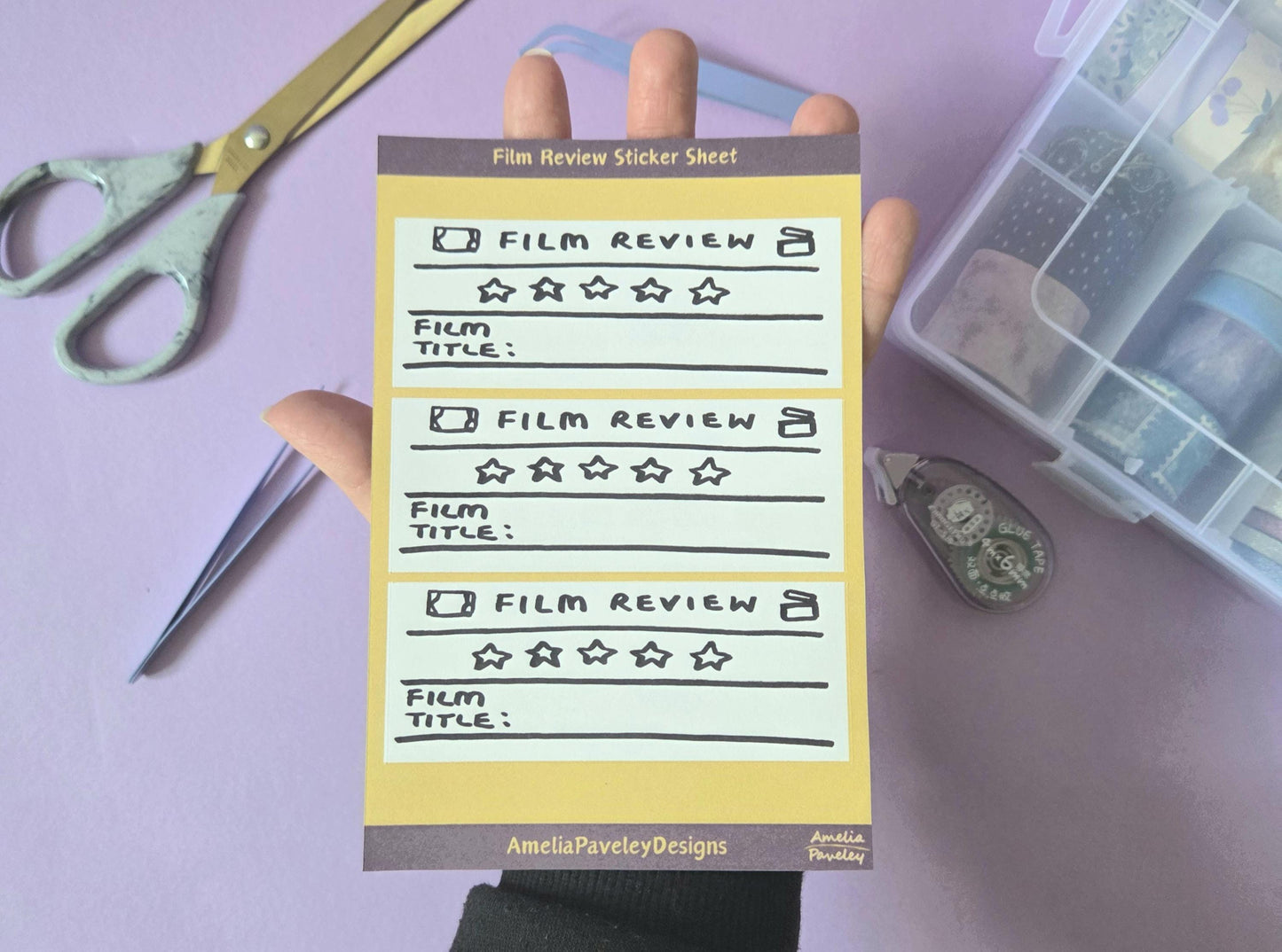 Film Review Sticker Sheet, Junk Journaling, Scrapbook Film Review Stickers, for Film Enthusiasts, Movie tracker