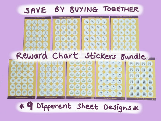 Reward Chart Stickers Bundle | Classroom Reward Stickers Set | Teacher & Parent Motivation Stickers | Super Star, Good Listening, Well Done