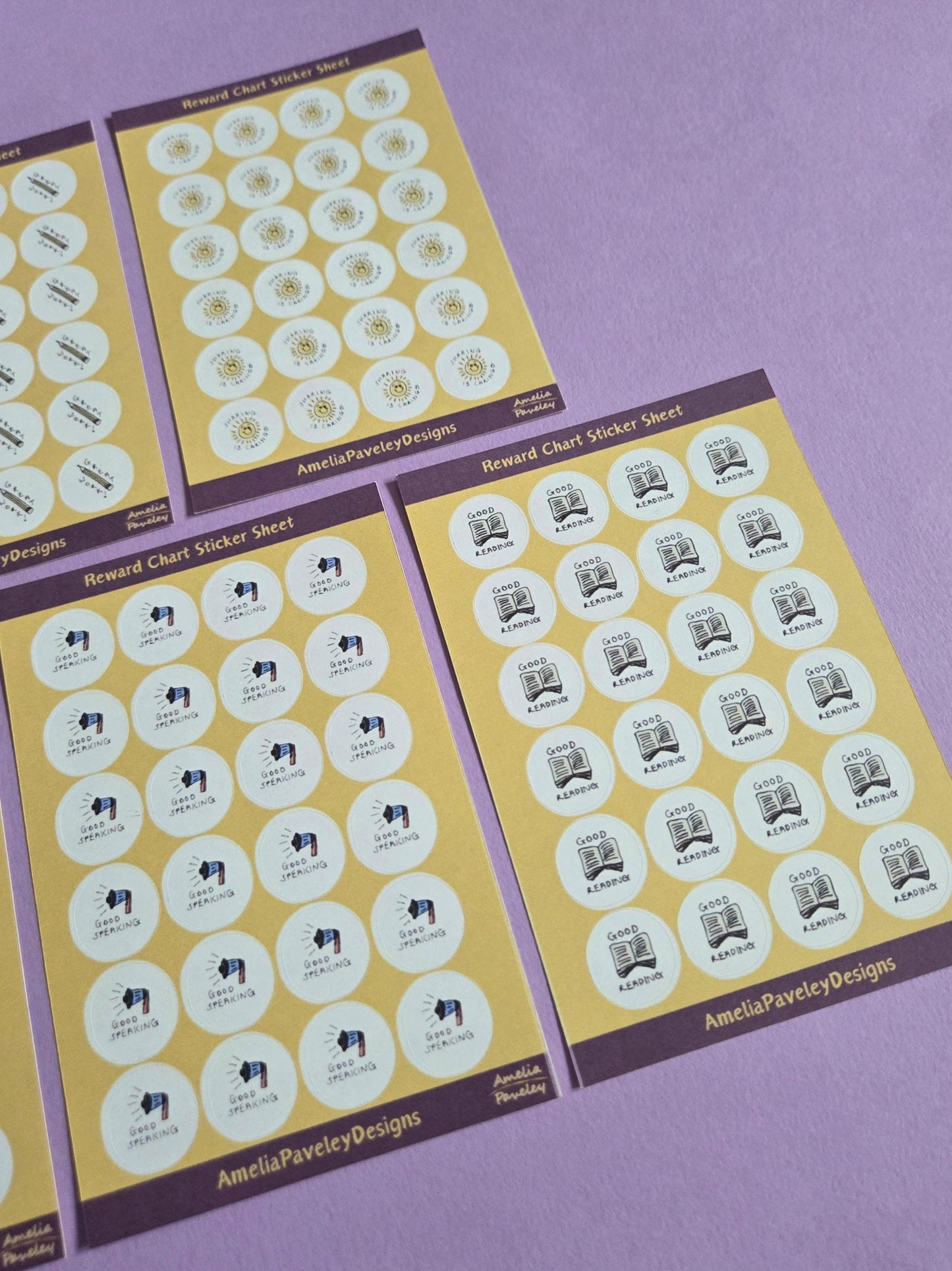 Reward Chart Stickers Bundle | Classroom Reward Stickers Set | Teacher & Parent Motivation Stickers | Super Star, Good Listening, Well Done