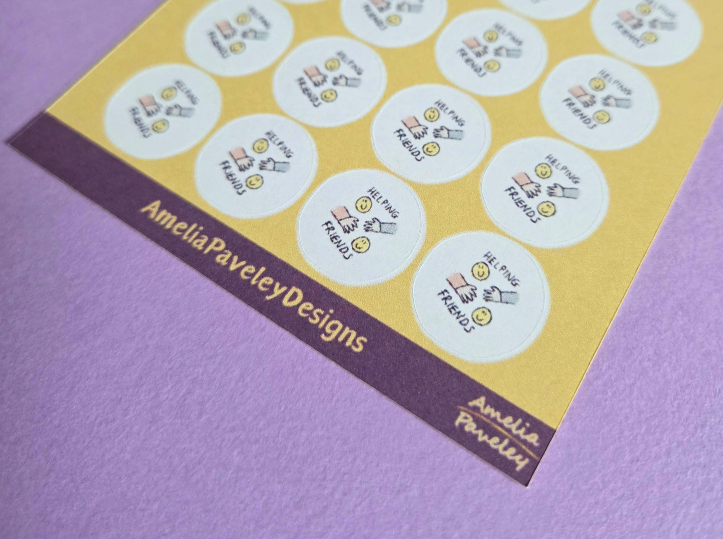 Helping Friends Reward Stickers | Classroom Reward Chart Stickers for Kids | Positive Behaviour & Kindness Stickers