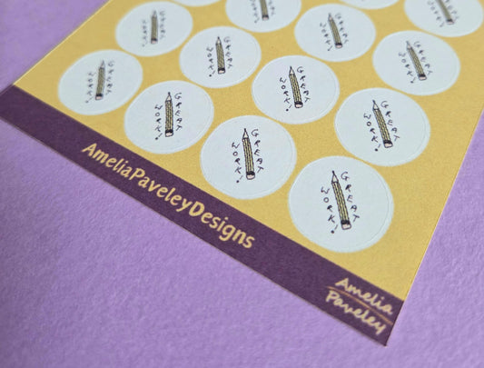 Great Work Reward Stickers | Classroom Reward Chart Stickers for Kids | Positive Behaviour & Achievement Stickers | Pencil Design