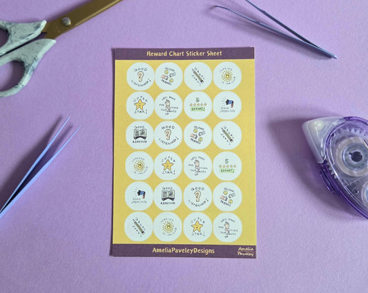 Reward Chart Sticker Sheet for Kids | Classroom Reward Stickers for Teachers & Parents | Positive Behaviour Stickers