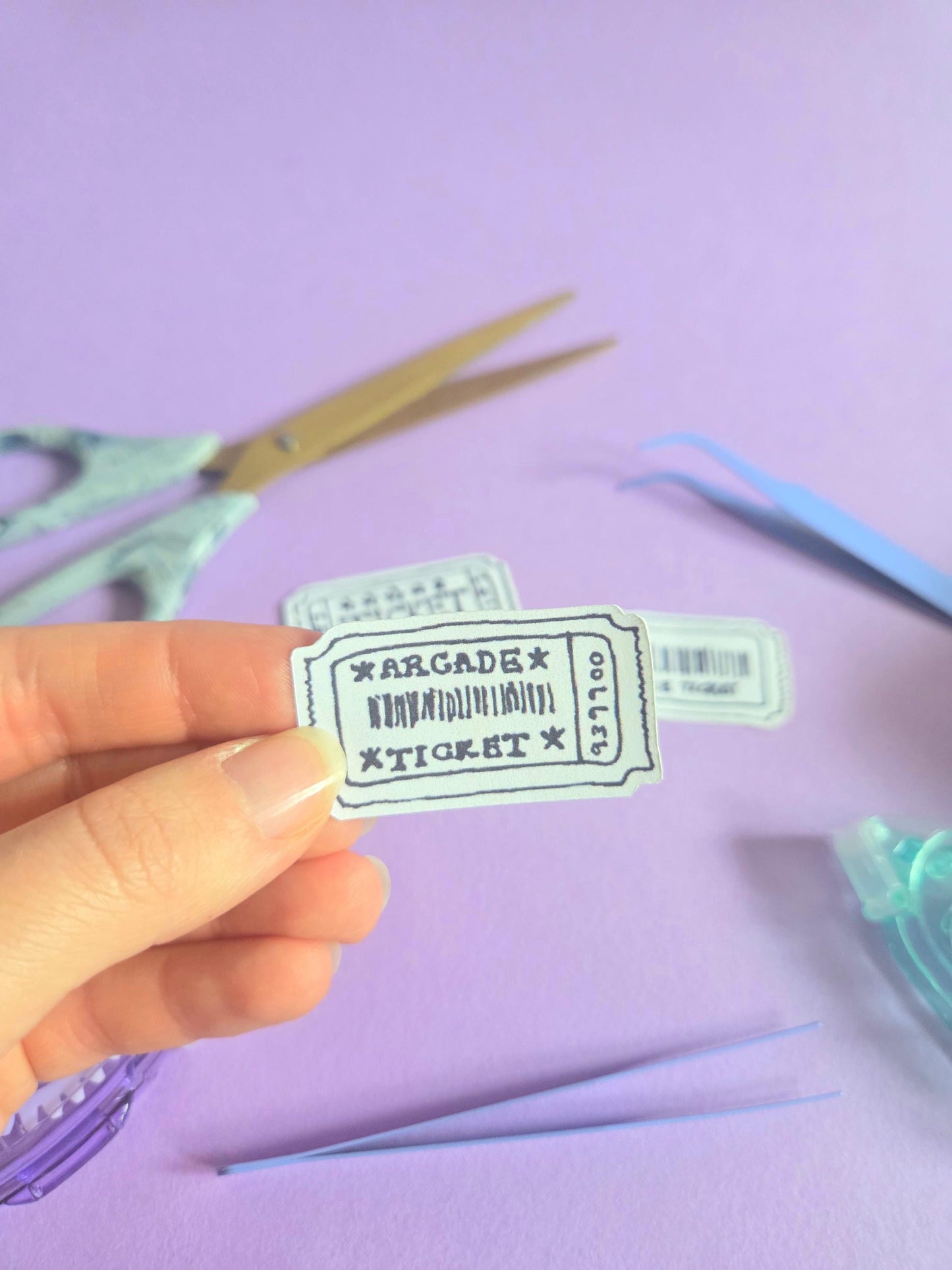 Retro Ticket Stickers | Set of 3 Vintage Die Cut Stickers