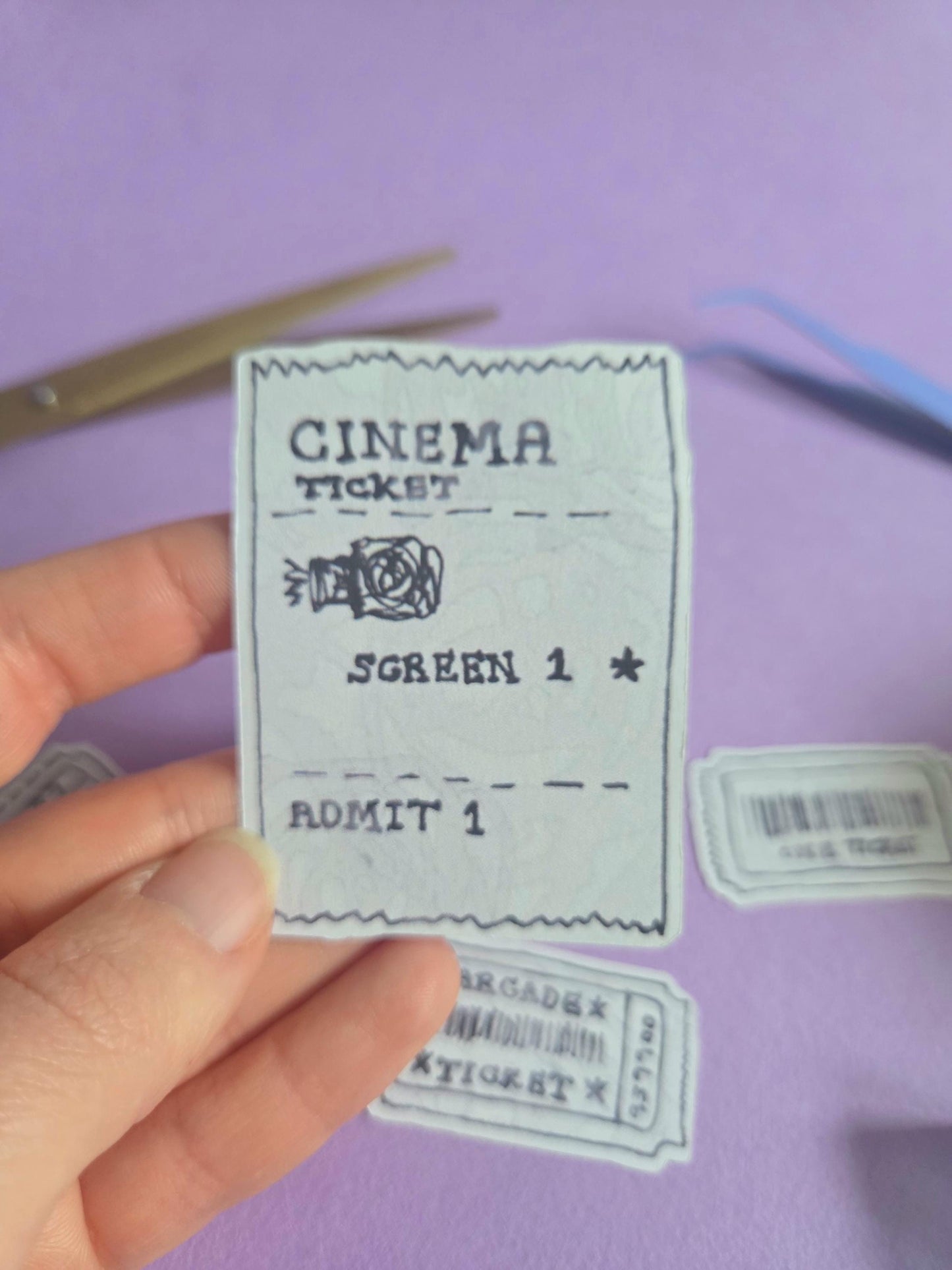 Retro Ticket Stickers | Vintage Cinema, Arcade Ephemera Set