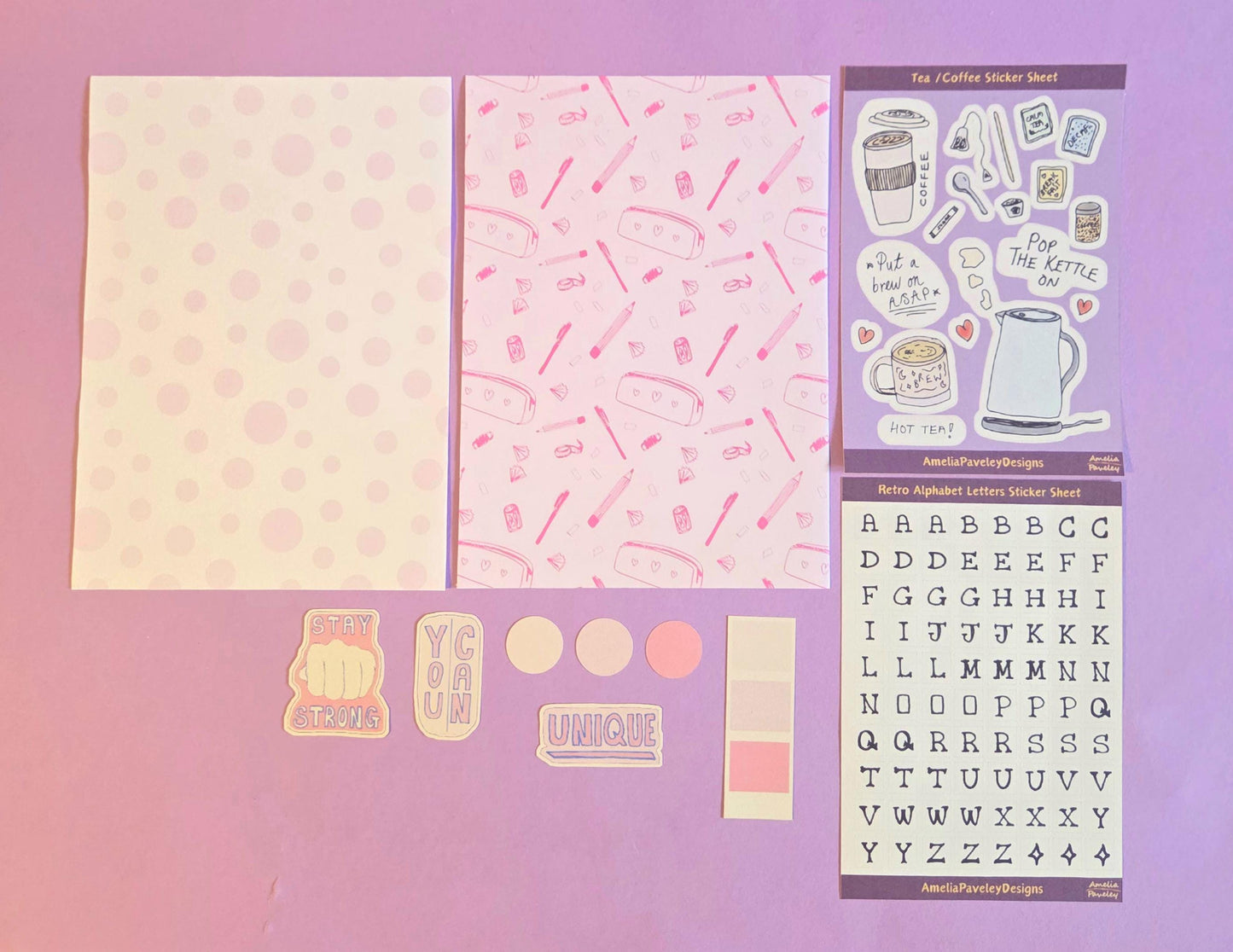 Pink Junk Journal Kit | Girlie Scrapbooking Kit | Feminine Journaling Starter Pack | Letterbox Craft Gift