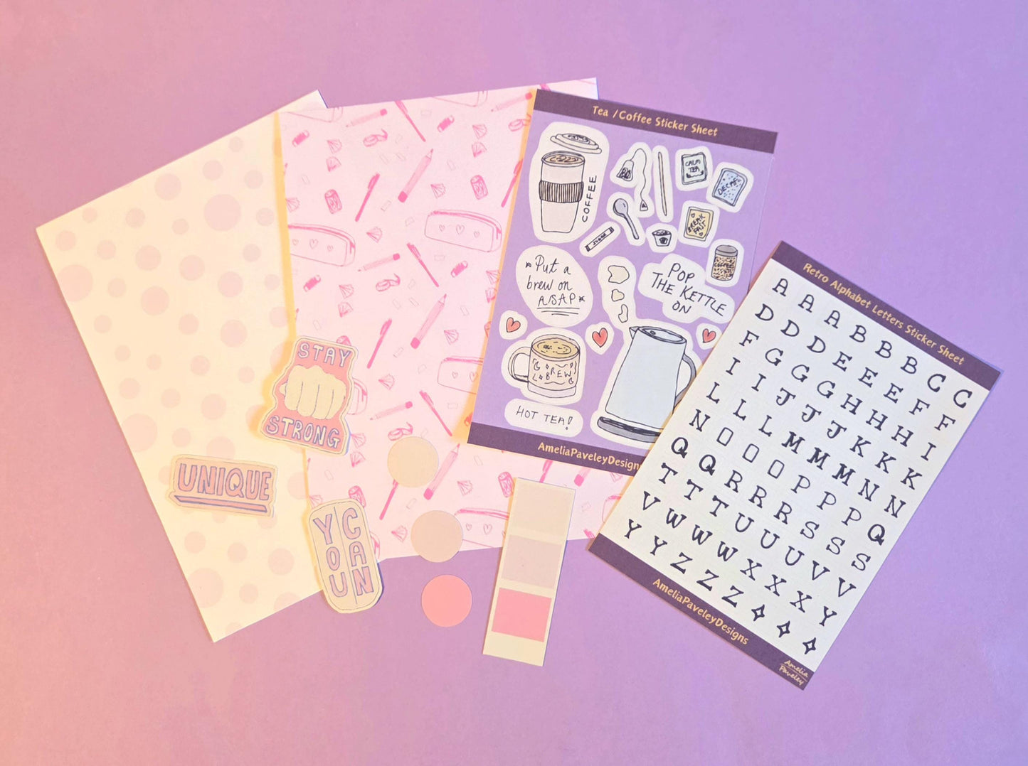 Pink Junk Journal Kit | Girlie Scrapbooking Kit | Feminine Journaling Starter Pack | Letterbox Craft Gift