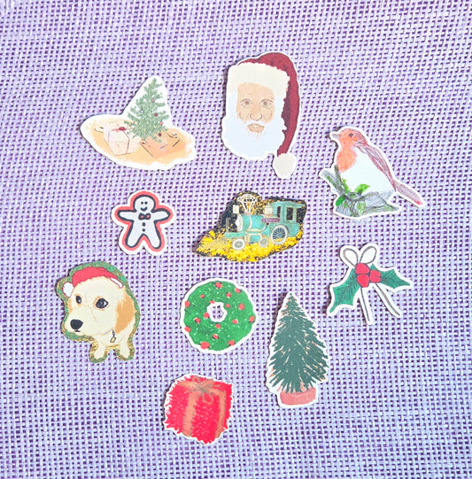 Christmas Vibes Matte Sticker Pack - Cozy Festive Junk Journal & Scrapbooking Stickers (Set of 10)