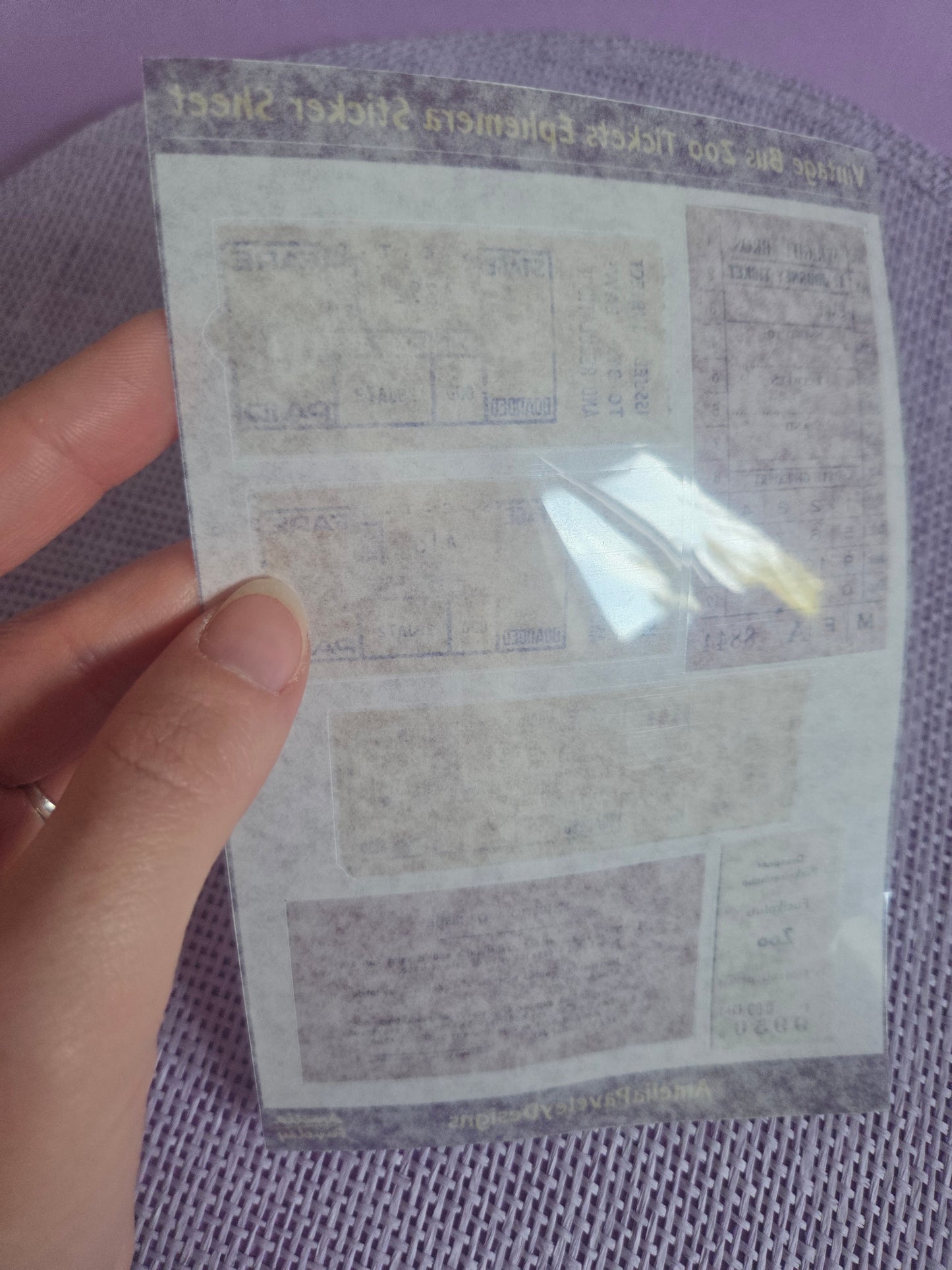 Vintage Bus & Zoo Ticket Washi Effect Sticker Sheet | Vintage Ephemera | Junk Journal & Scrapbooking