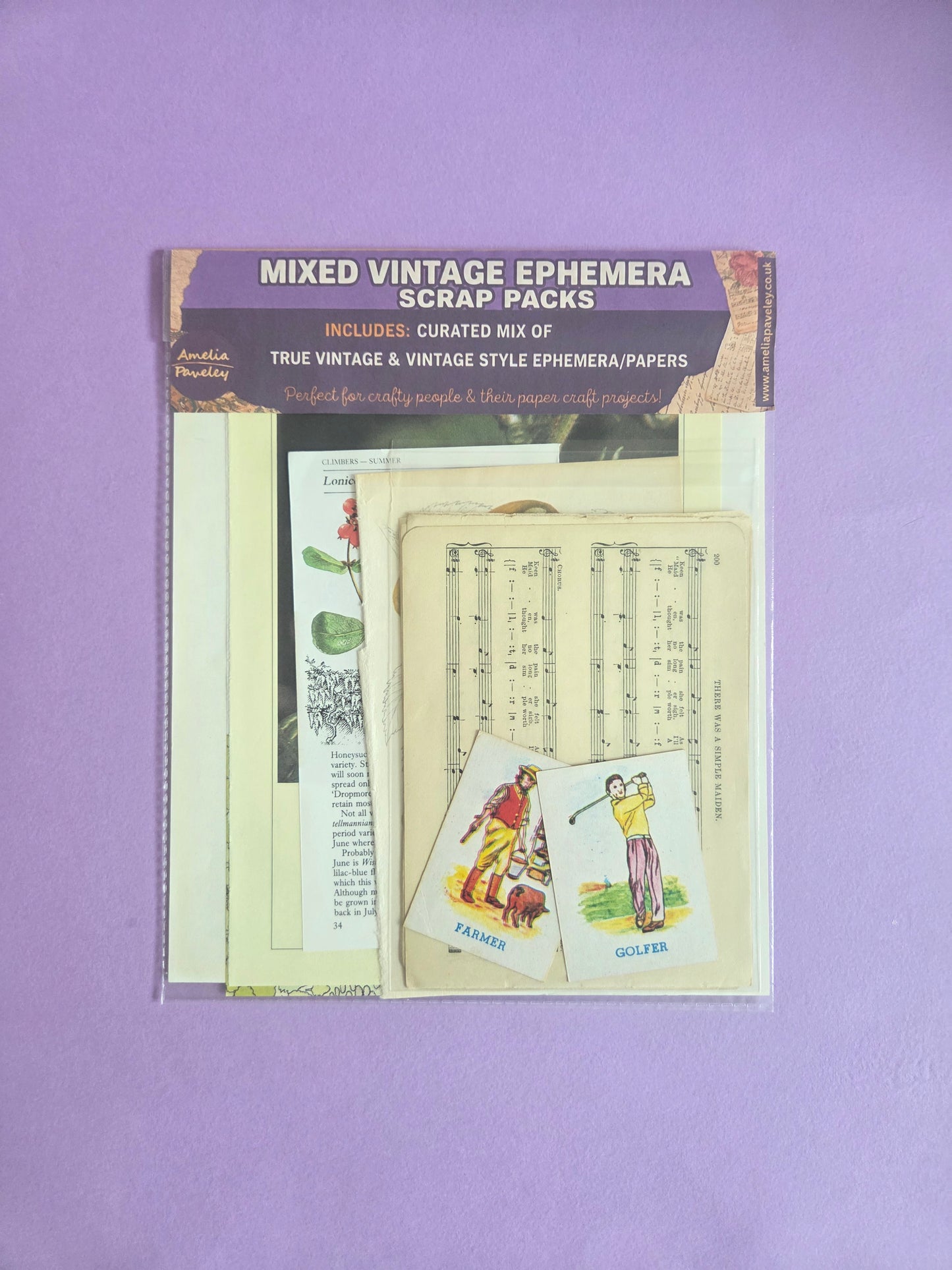 Curated Mixed Vintage Ephemera Scrap Pack 06
