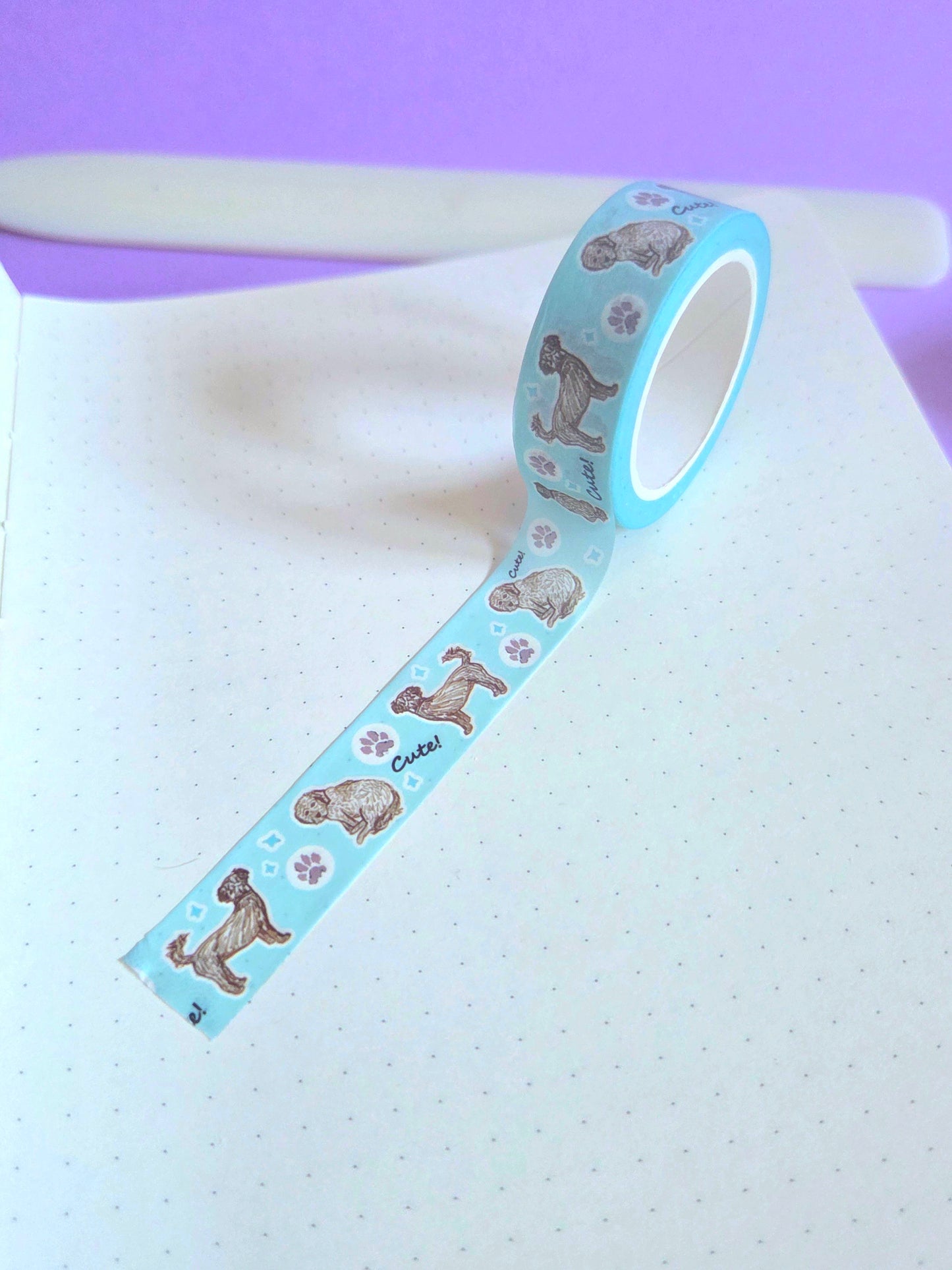 Fluffy cute dog washi tape 15mm x 10m