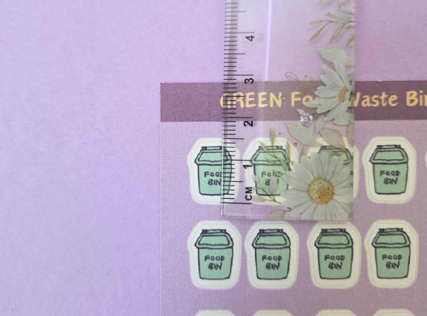 Green Food Waste Bin Planner Stickers – Kitchen Waste Collection Reminder Sheet