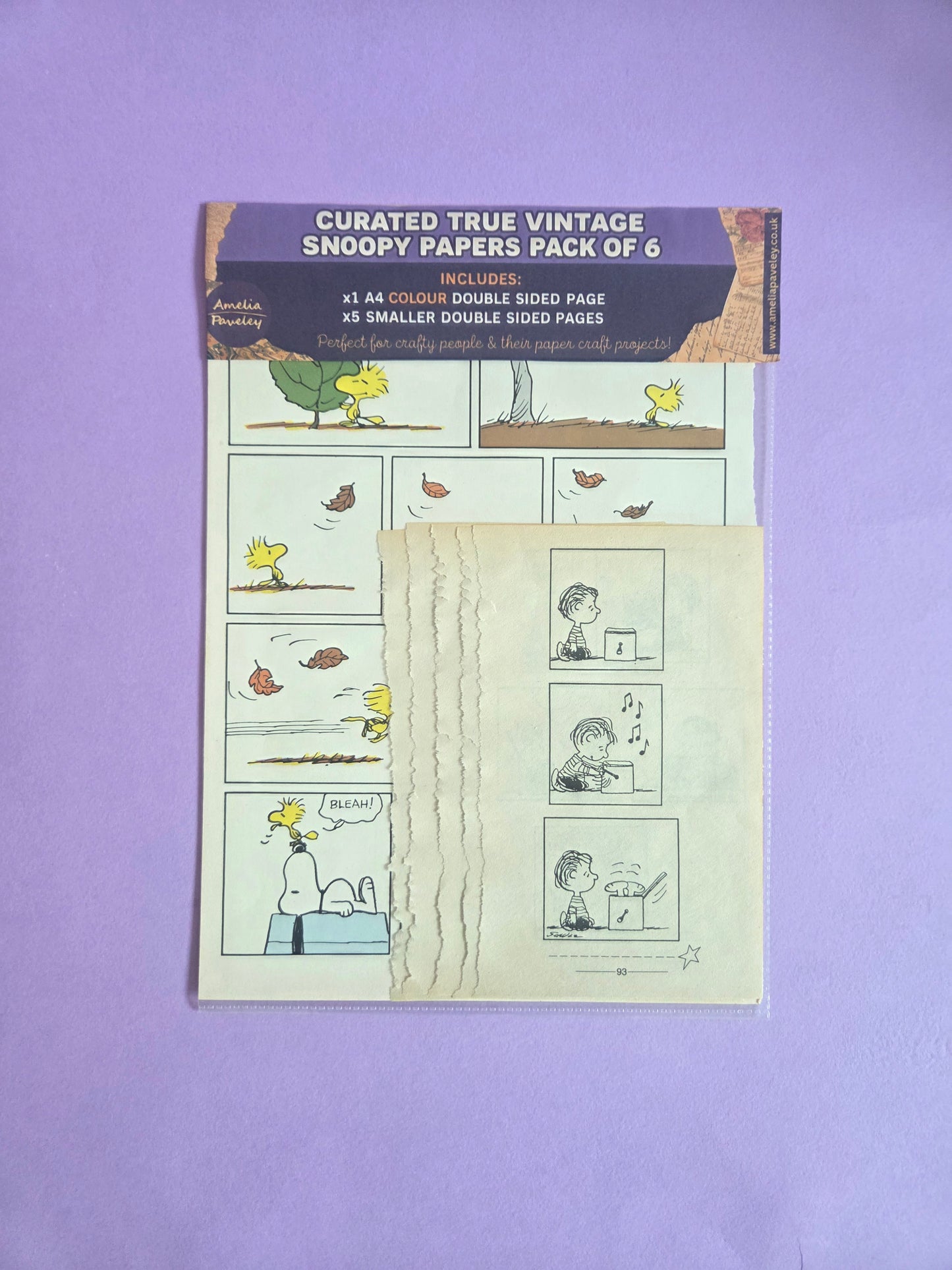 True Vintage Snoopy & Peanuts Paper Pack of 6 | Junk Journal Ephemera 05