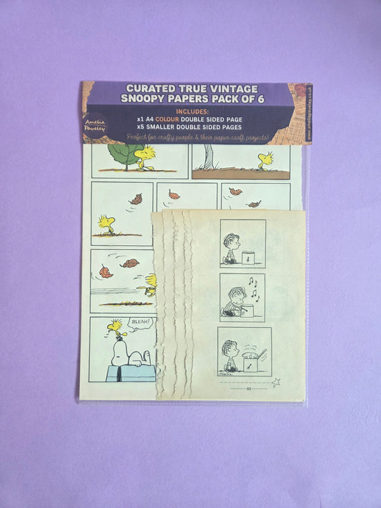 True Vintage Snoopy & Peanuts Paper Pack of 6 | Junk Journal Ephemera 05