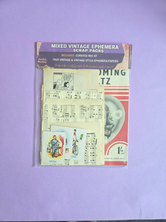 Curated Mixed Vintage Ephemera Scrap Pack 01