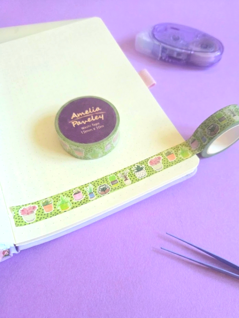 House plants washi tape 15mm x 10m