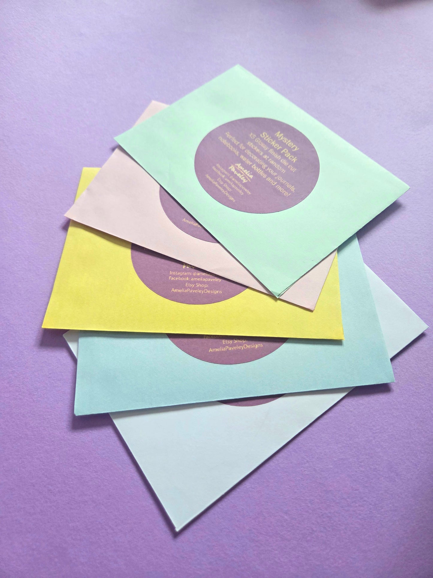 Mini Sticker Mystery Pack | Cute Pastel Stationery Surprise | Mixed Die Cut Stickers, Journal Stickers, Scrapbook Stickers