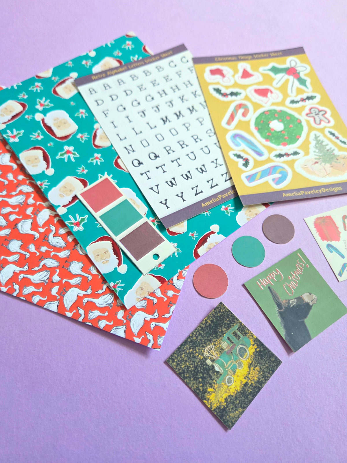 Christmas Vintage Festive Junk Journal Kit MADE TO ORDER | Holiday Scrapbooking & Sticker Set