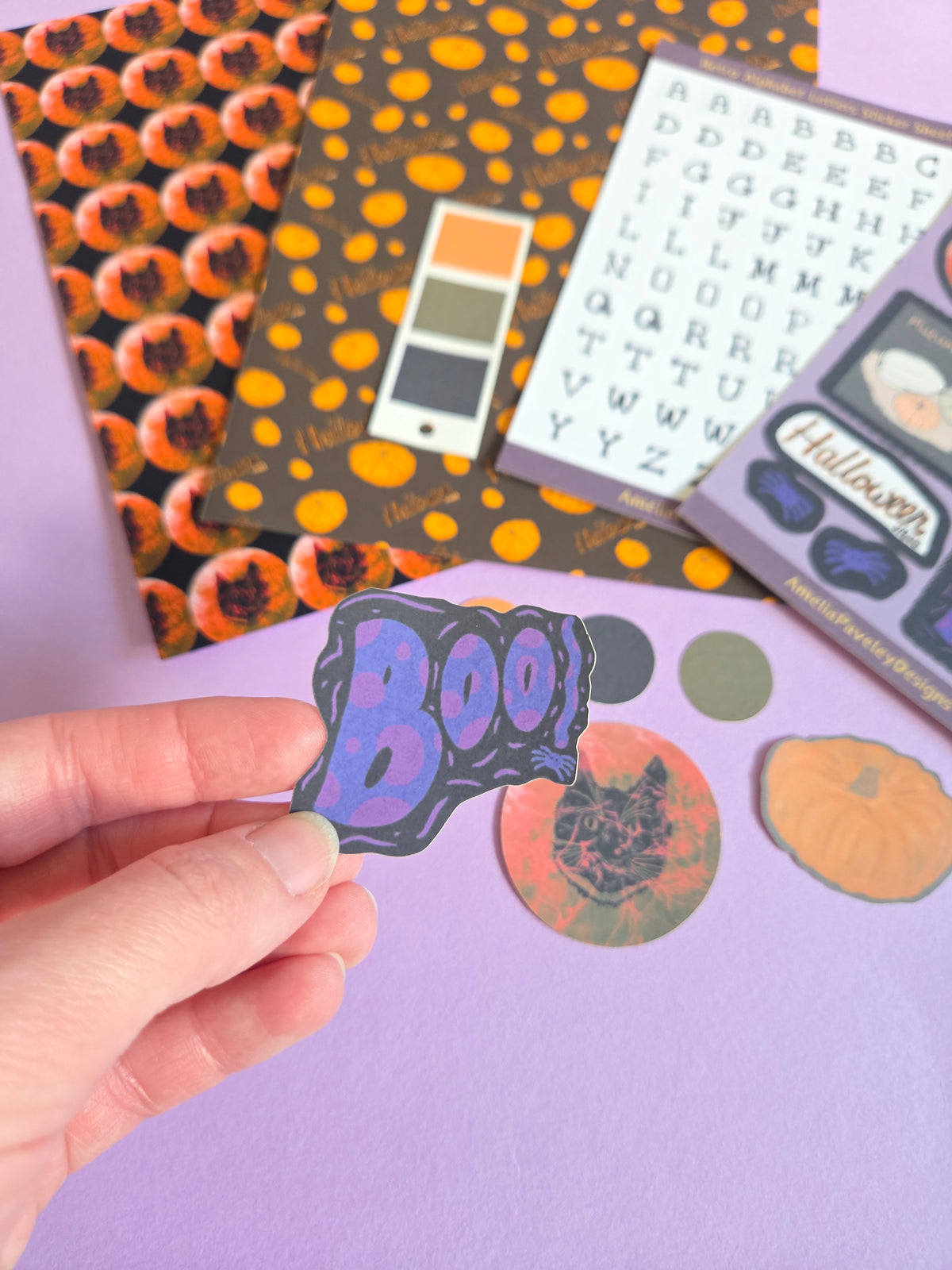 Halloween Junk Journal Kit & Sticker Set MADE TO ORDER| Spooky Season Scrapbooking Supplies, Autumn Craft Kit