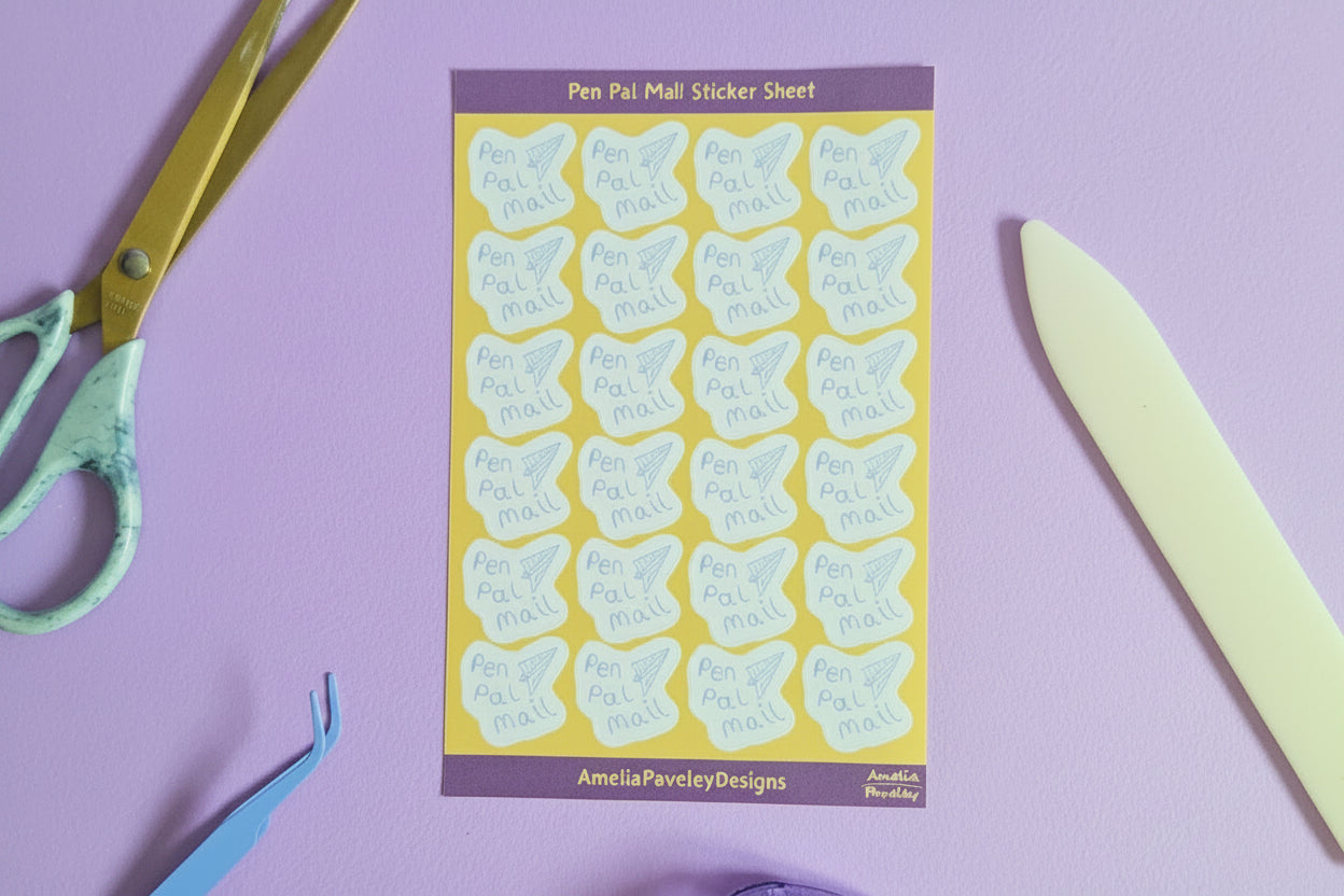 Pen Pal Mail Sticker sheet