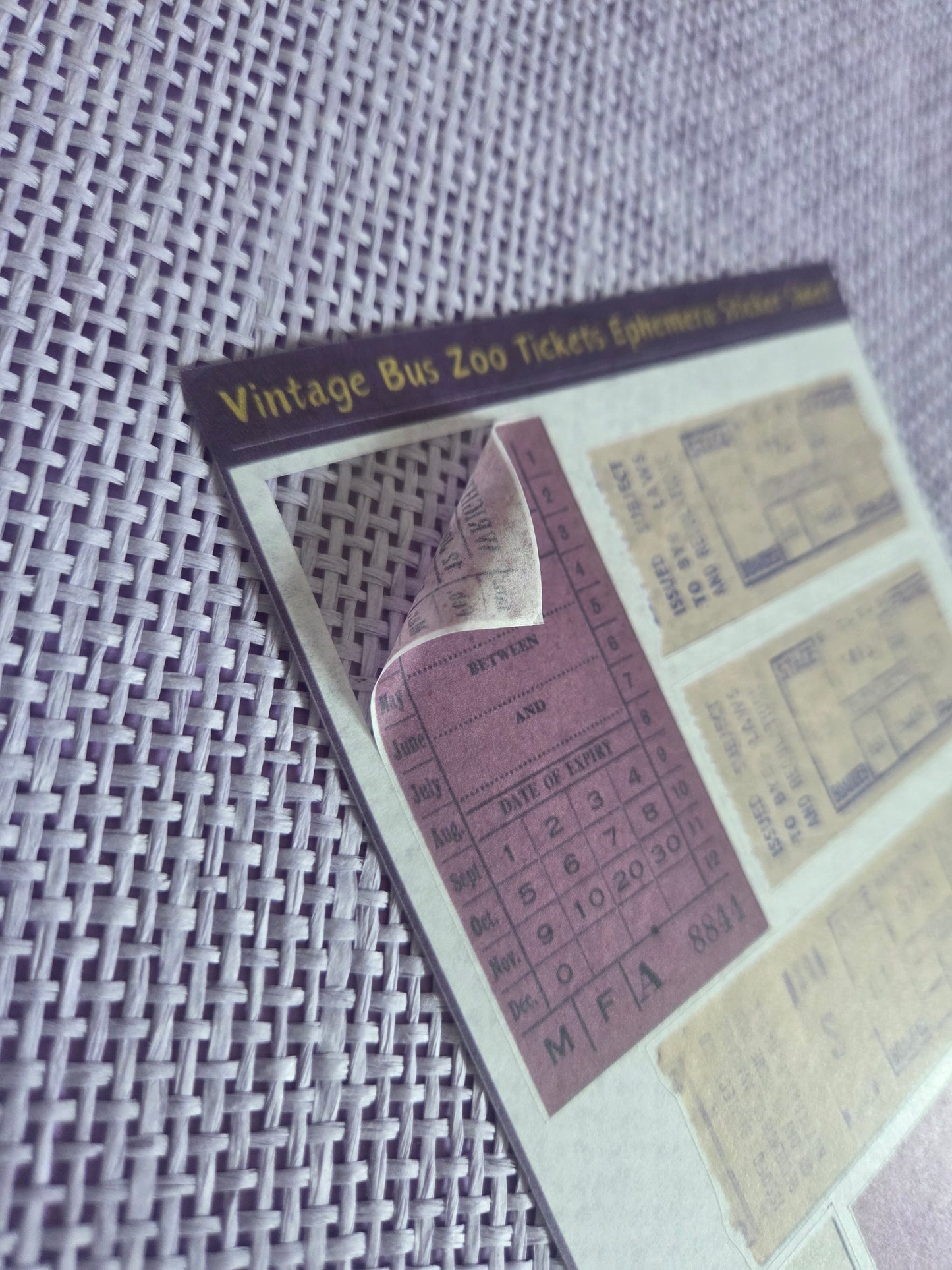 Vintage Bus & Zoo Ticket Washi Effect Sticker Sheet | Vintage Ephemera | Junk Journal & Scrapbooking