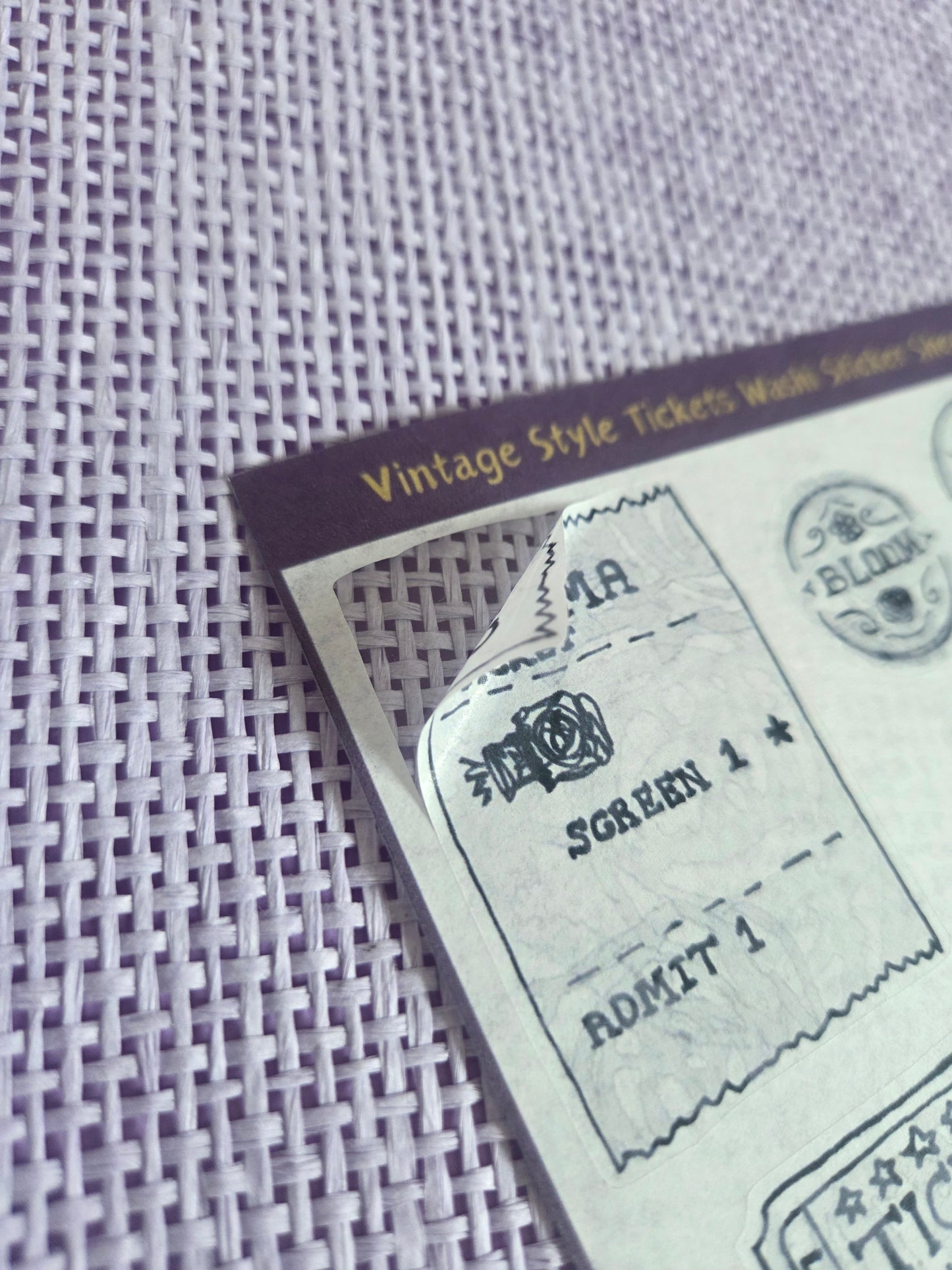 Vintage Style Ticket Sticker Sheet | Cinema & Retro Tickets | Junk Journal & Scrapbooking Stickers