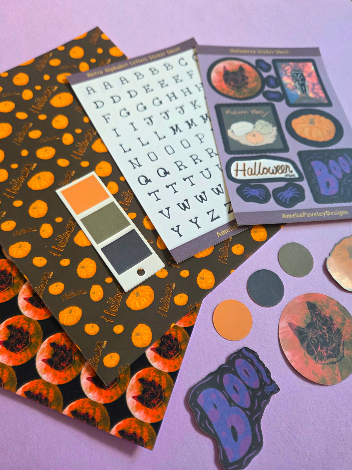 Halloween Junk Journal Kit & Sticker Set MADE TO ORDER| Spooky Season Scrapbooking Supplies, Autumn Craft Kit