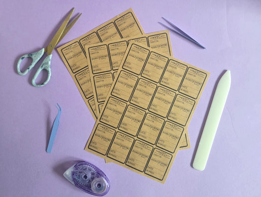 ATC Brown Kraft Artist Trading Card Sticker Labels PACK OF 3 (48 Matte Peel & Stick Backing Labels) Junk Journal, Mixed Media & Artist Info Stickers