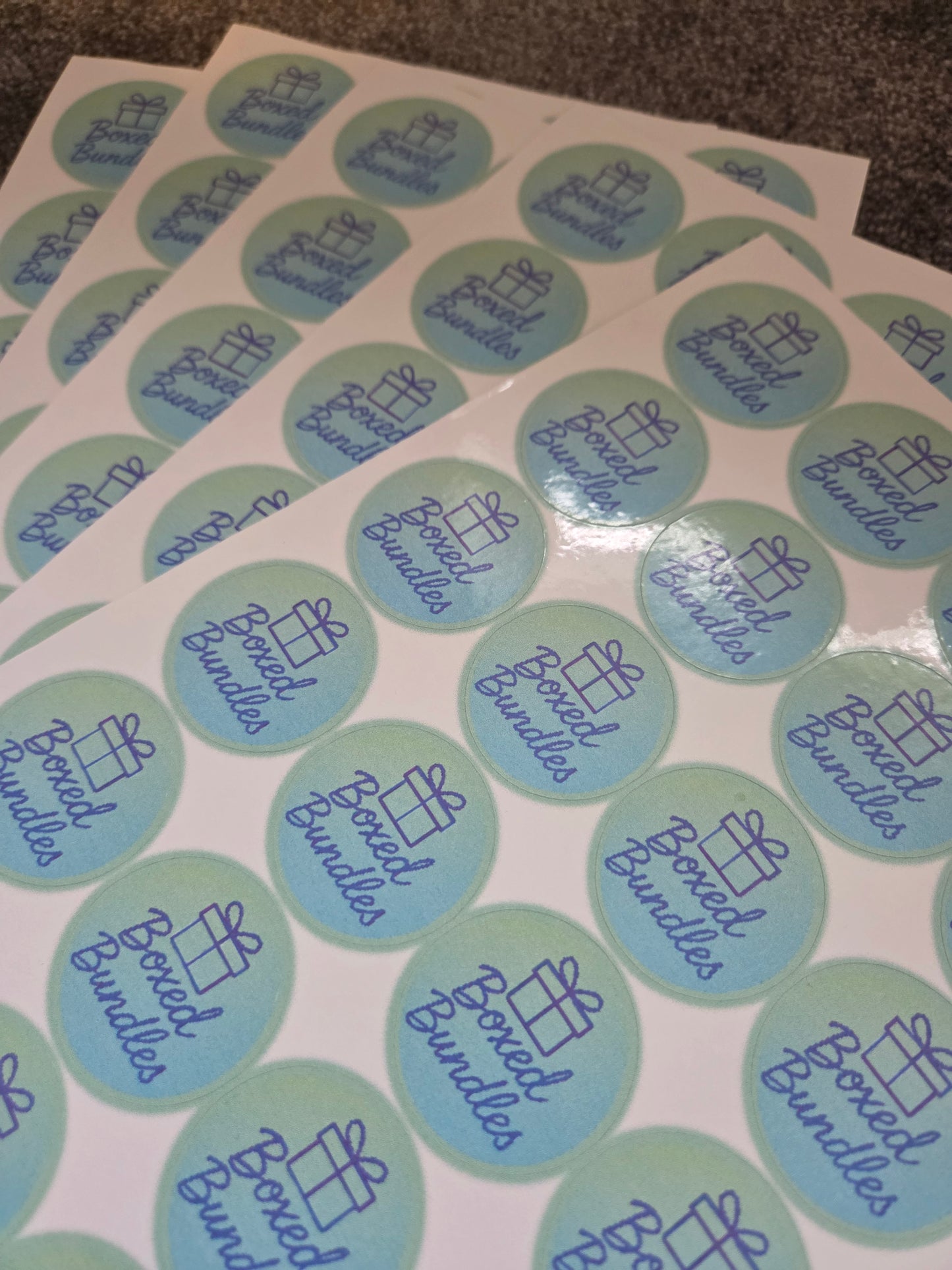 Custom Logo Stickers 37mm - 24 Round Business Stickers, Personalized Circle Labels, Branding Sticker Sheet, Small Business Packaging Labels