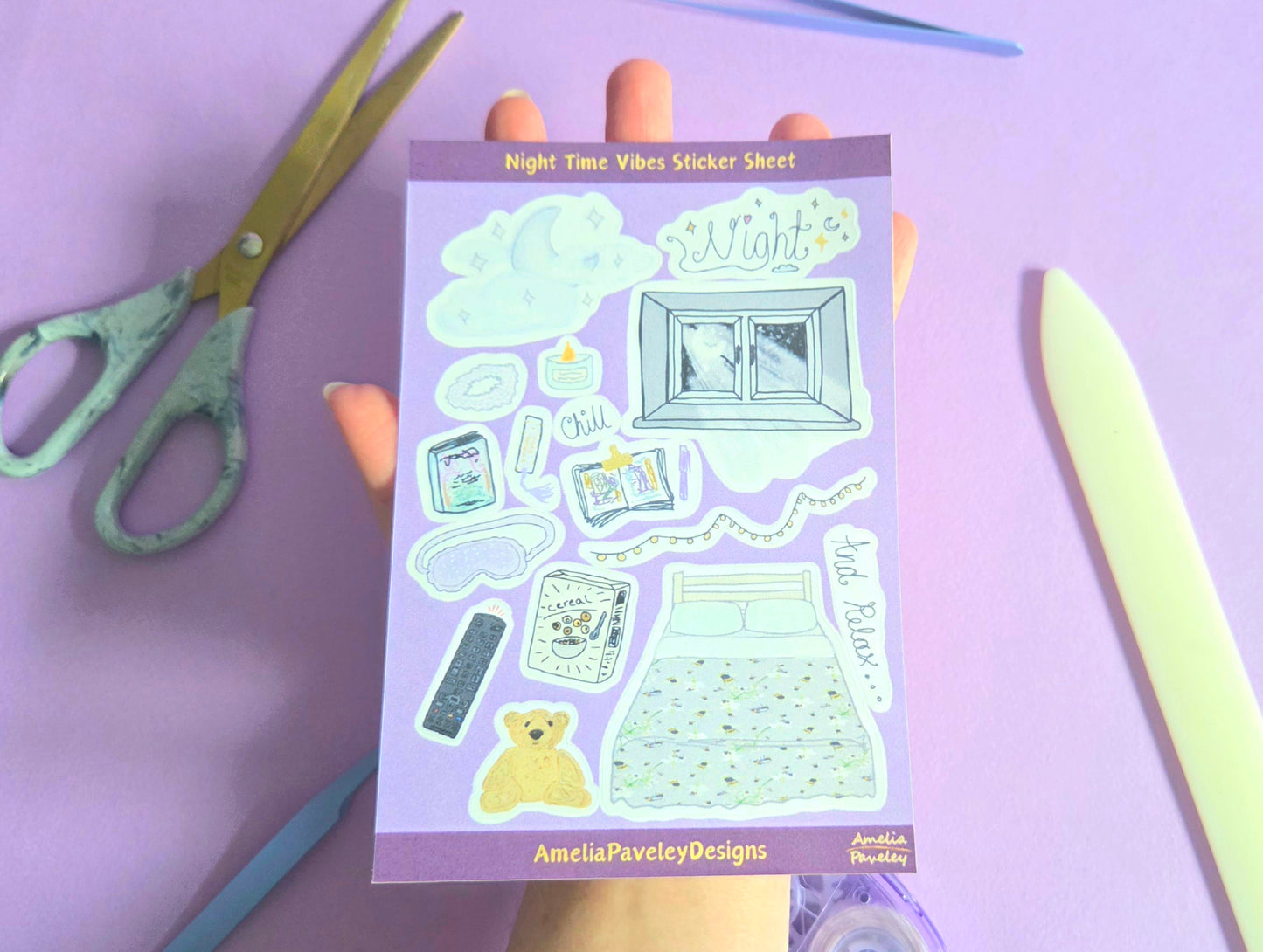Night time Vibes Sticker sheet