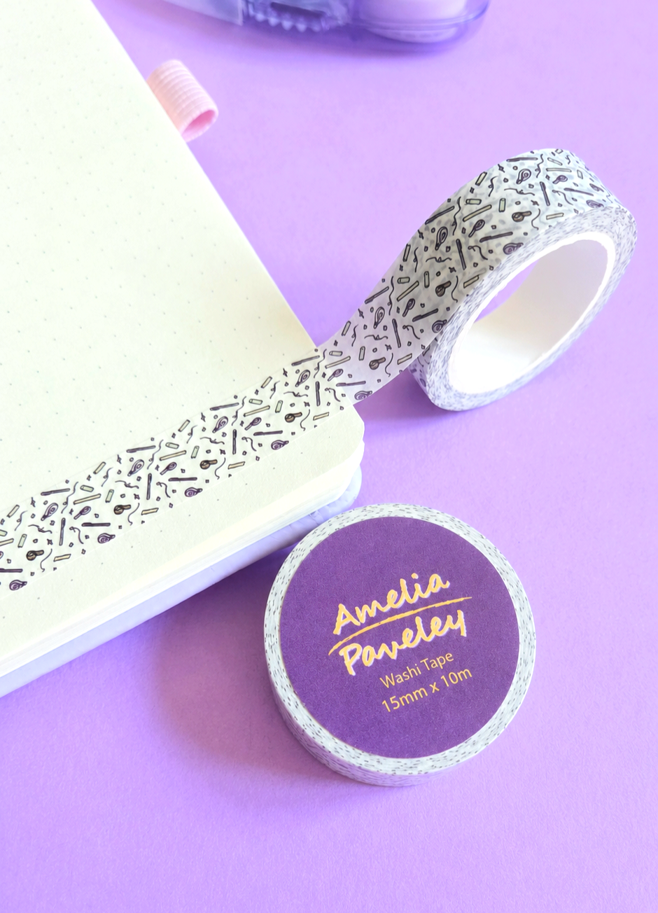 Cute Stationery print washi tape 15mm x 10m