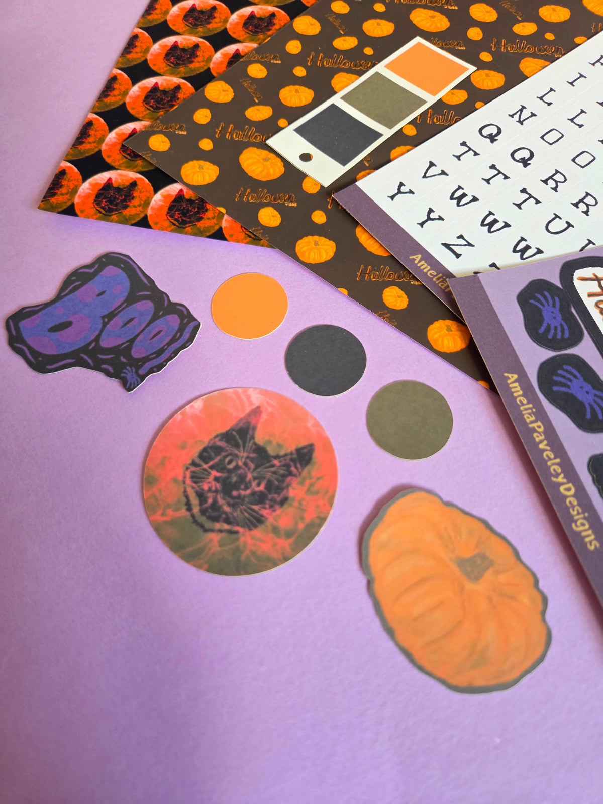 Halloween Junk Journal Kit & Sticker Set MADE TO ORDER| Spooky Season Scrapbooking Supplies, Autumn Craft Kit
