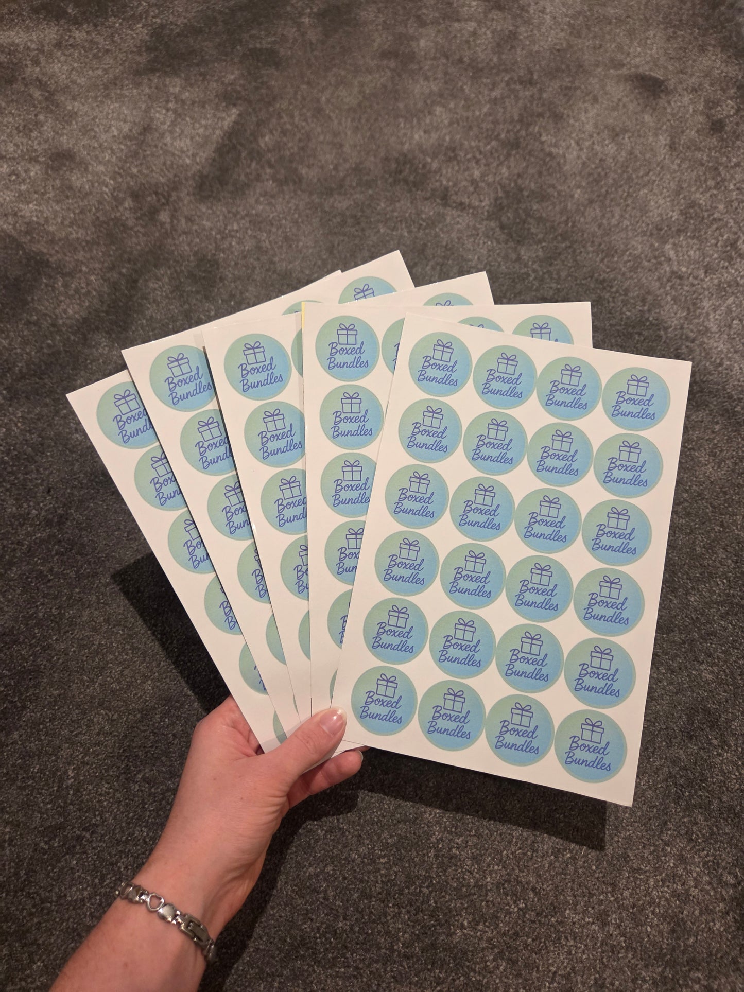 Custom Logo Stickers 37mm - 24 Round Business Stickers, Personalized Circle Labels, Branding Sticker Sheet, Small Business Packaging Labels