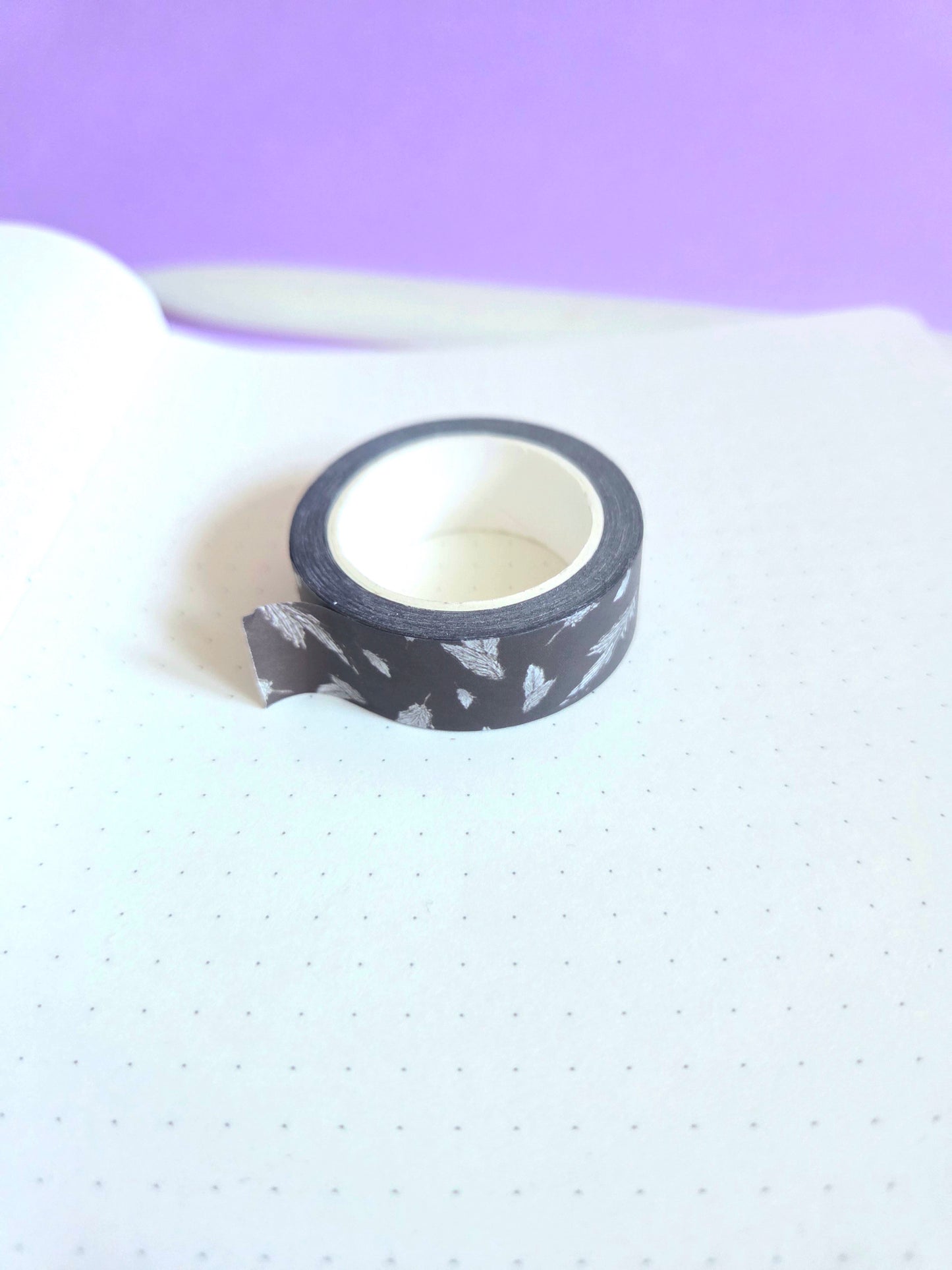 Black feathers washi tape 15mm x 10m