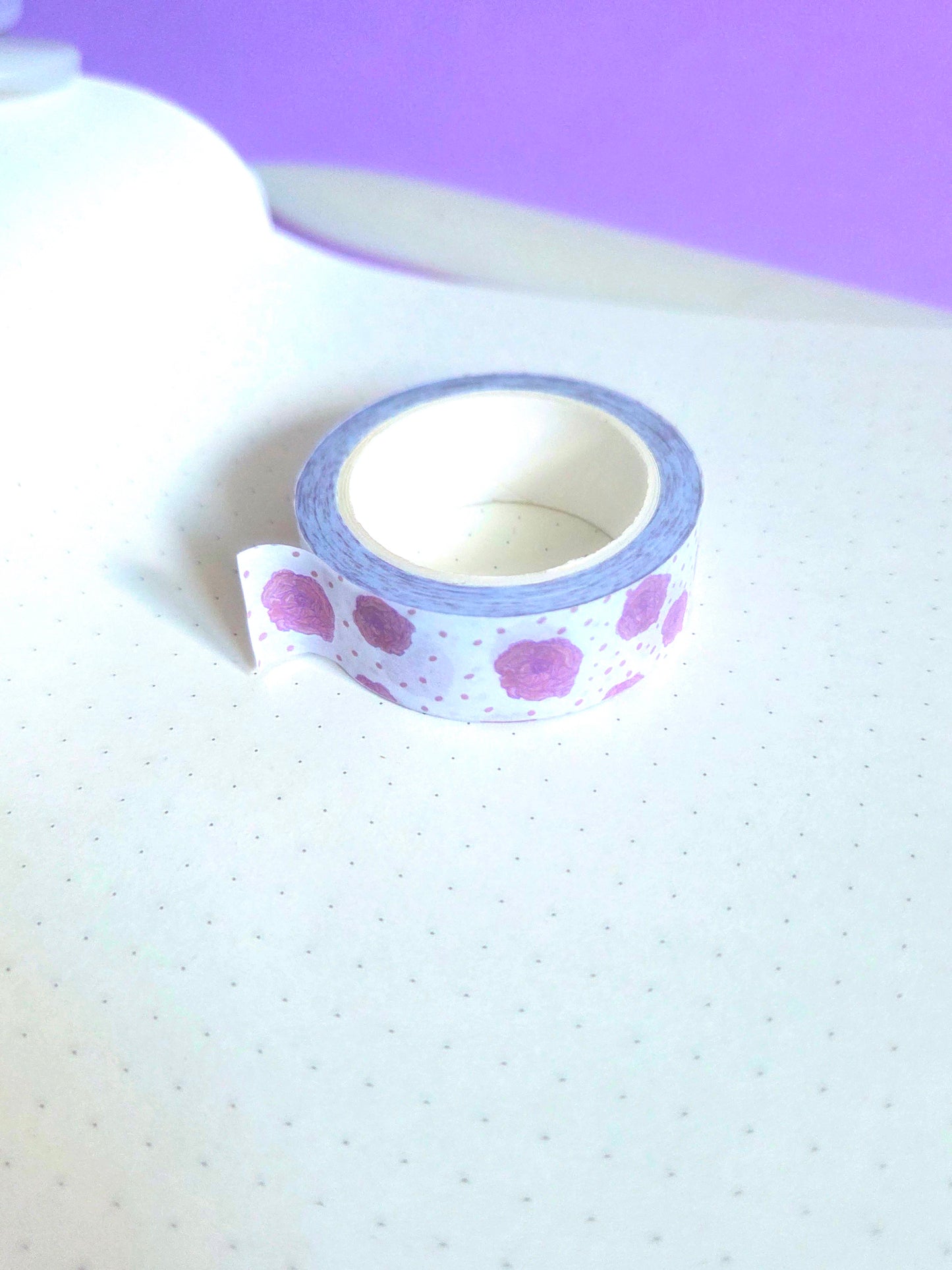 Roses pink white dotty washi tape 15mm x 10m