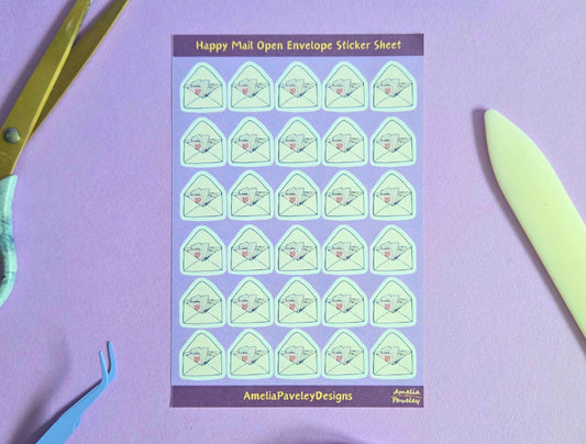 Happy Mail Open Envelope Sticker sheet