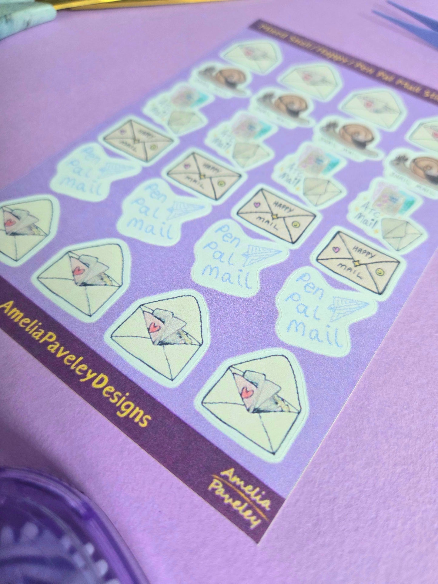 MIXED Happy Snail, Happy, Pen Pal Mail Sticker sheet
