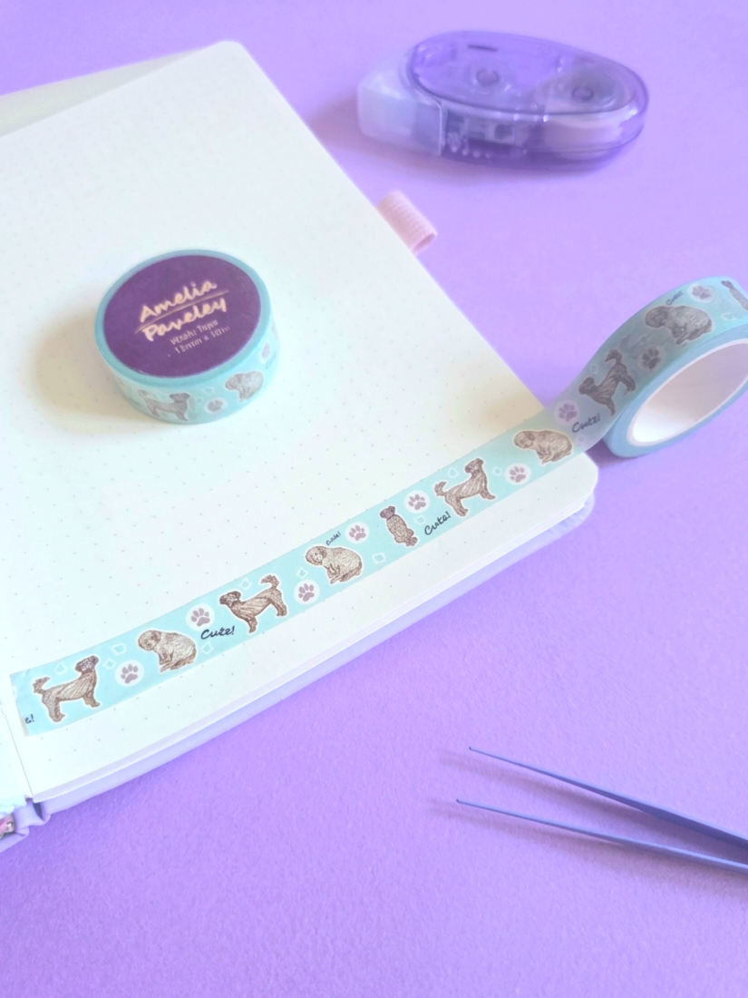 Fluffy cute dog washi tape 15mm x 10m