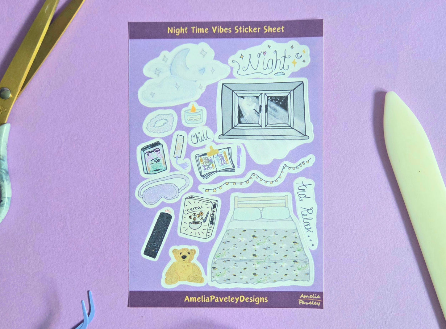Night time Vibes Sticker sheet