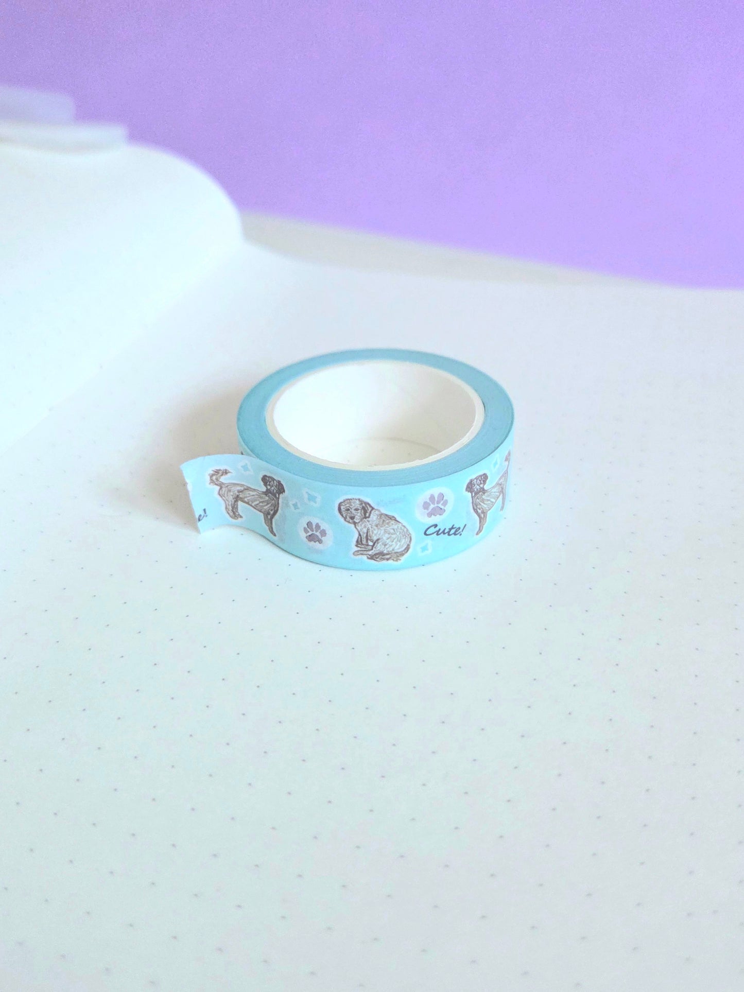 Fluffy cute dog washi tape 15mm x 10m
